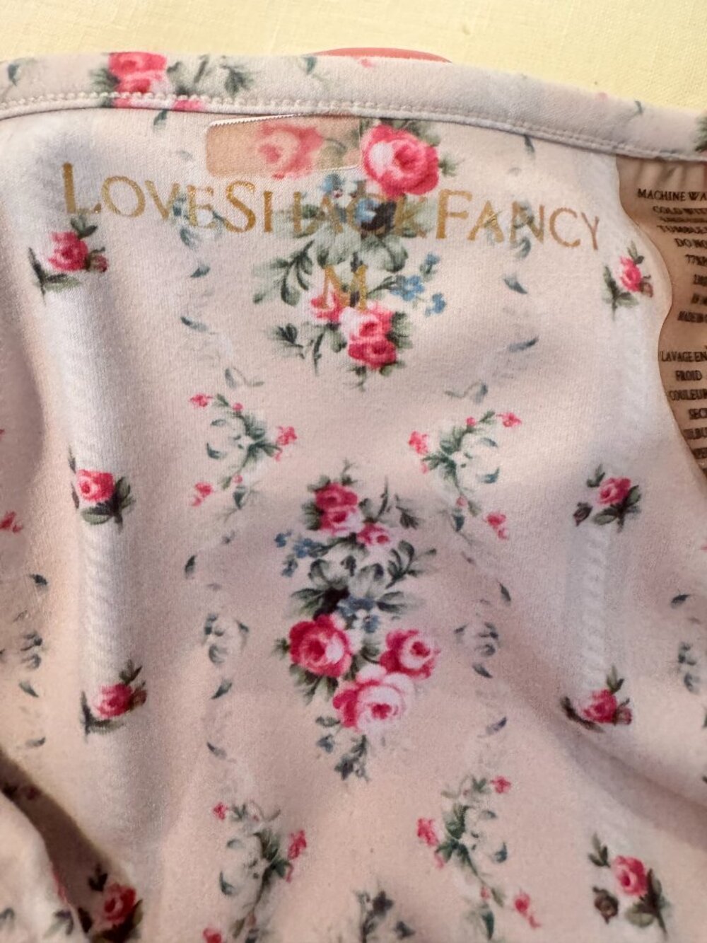 LoveShackFancy Zepelin Mini Dress Romper Floral Cream Pink M - Picture 7 of 13